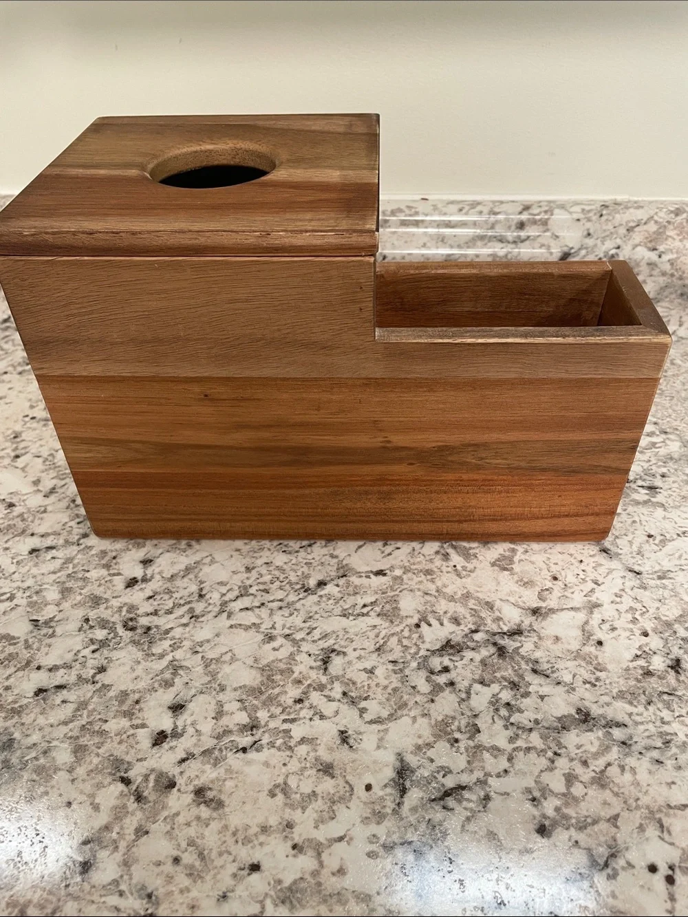 Wood Bathroom Towel and Tissue Holder Organizer - Brown